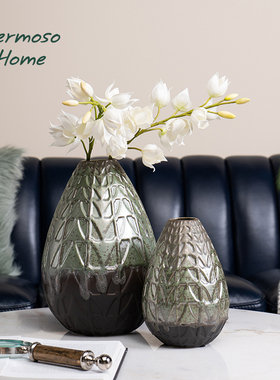 HERMOSO 斯波蒂拼三角陶瓷花瓶摆件客厅插花桌面酒柜装饰茶几乔迁