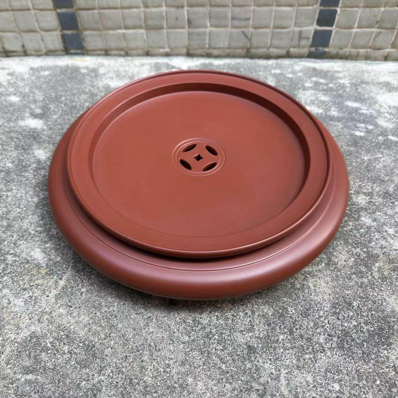 章金权手拉茶盘10英寸潮州朱泥茶盘章金权大师紫砂茶船茶台干泡台,淘宝优惠券,粉丝福利购,淘宝优惠卷