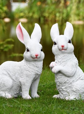 花园装饰庭院户外幼儿园工艺品田园雕塑仿真动物草坪兔子落地摆件