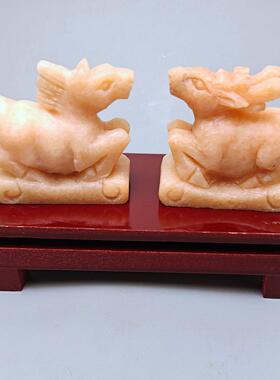 和合顺遂属猴人石雕摆件2025蛇年家居装饰品生肖猴摆设吉祥礼物