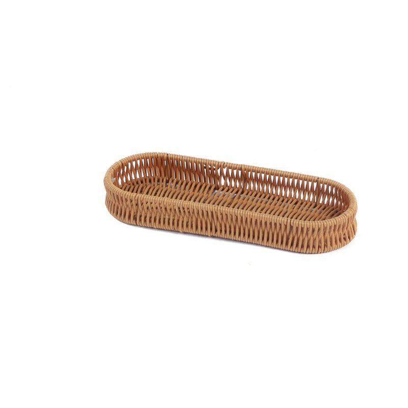 彷藤刀叉勺子西餐厅商用收纳盒手工编制长方形厨房储物简架沥水篮,淘宝优惠券,粉丝福利购,淘宝优惠卷