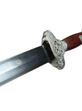 龙泉镇宅宝剑白铜清剑八面花纹钢