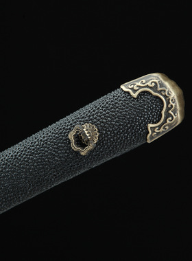 龙泉市刀剑真鱼皮一体唐剑素装