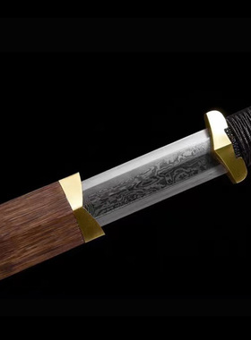 素装八面汉剑花纹钢唐剑一体防身