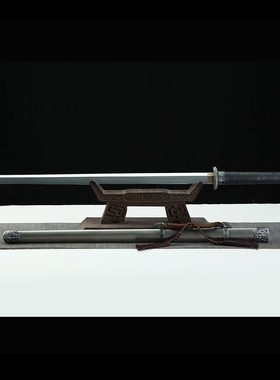 唐横刀花纹钢一体锻打环首刀长款