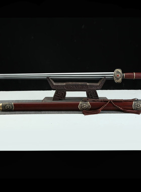 瓦面汉剑秦剑花纹钢一体手工锻打