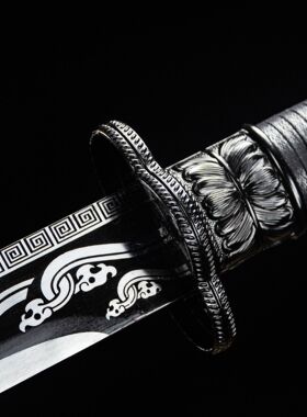 龙泉市刀剑高锰钢墨龙唐横刀一体