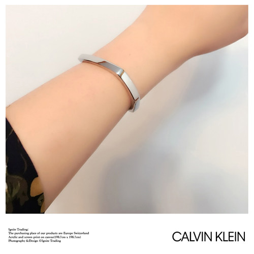 BANGLE - 2015 CALVIN KLEIN SLANT KJ53CB0101 - CK情侣手镯 - 图2