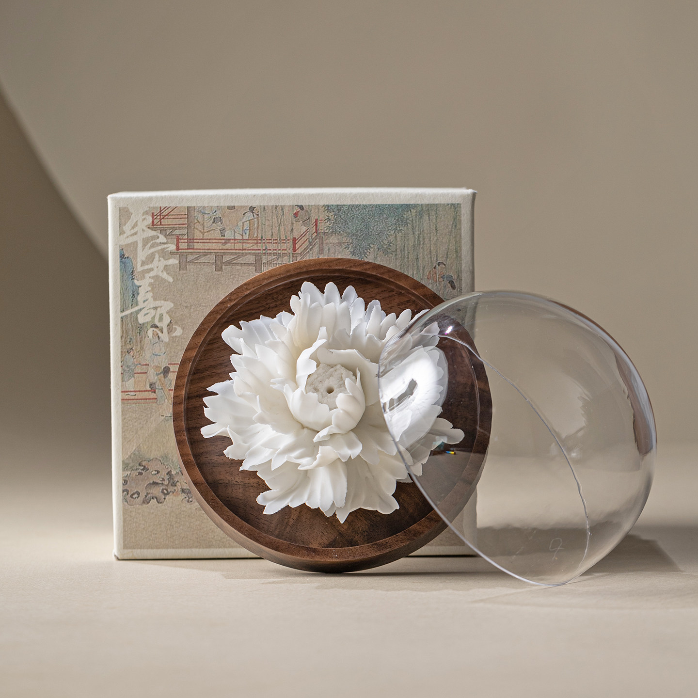 玉瓷牡丹非遗手捏瓷花线香插香托底座创意摆件陶瓷小众礼物侘寂风,淘宝优惠券,粉丝福利购,淘宝优惠卷