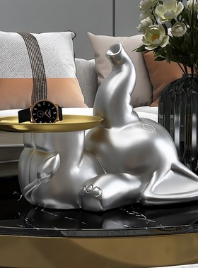 大象进门玄关钥匙收纳摆件家居饰品客厅茶几酒柜托盘乔迁新居礼品