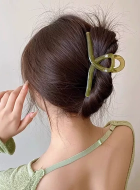 【颜色随机】发夹女后脑勺盘发抓夹大号气质鲨鱼夹子头饰简约发卡