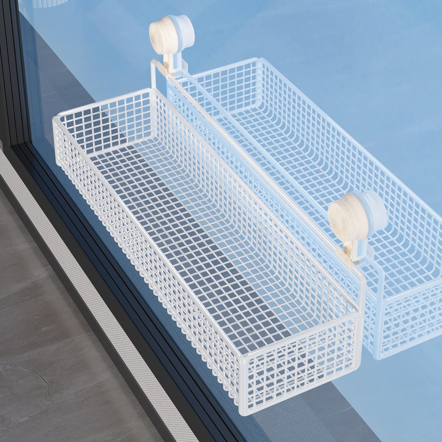 阳台吸盘置物架墙上免打孔壁挂式花架挂篮架多肉绿萝花盆收纳架,淘宝优惠券,粉丝福利购,淘宝优惠卷