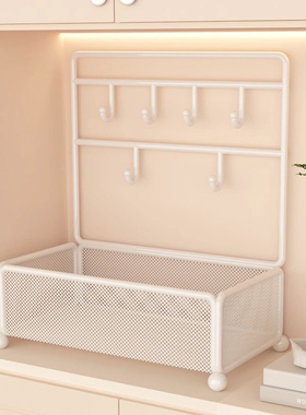 玄关钥匙收纳盒入户门口摆件鞋柜上装饰置物架桌面挂墙整理挂篮