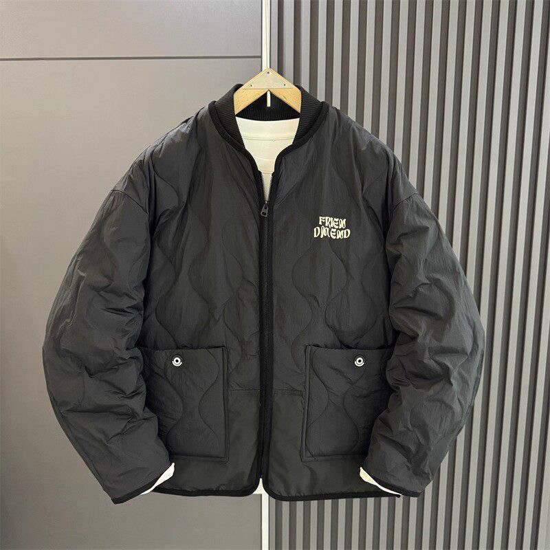 棒球领轻薄棉衣男士冬季2025新款潮流户外百搭休闲宽松棉服外套男,淘宝优惠券,粉丝福利购,淘宝优惠卷