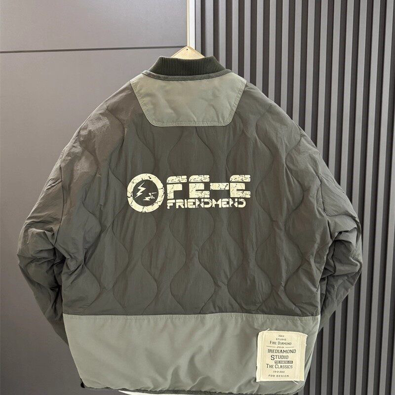 棒球领轻薄棉衣男士冬季2025新款潮流户外百搭休闲宽松棉服外套男,淘宝优惠券,粉丝福利购,淘宝优惠卷