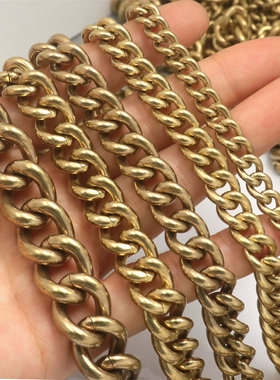 纯铜链条包包带链黄铜财布链 防静电链复古手链裤链DIY五金配件