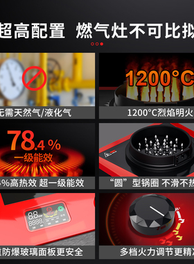 华火电火灶电生明火2500W防水电焰灶台式电燃加热大火大功率公寓
