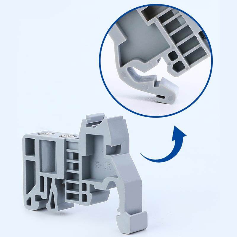 两端EUK接线端子C45导轨固定件 塑料终端堵头紧固座卡扣整包200只 - 图0