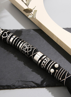 女士小众开口多关节爱心戒指22件