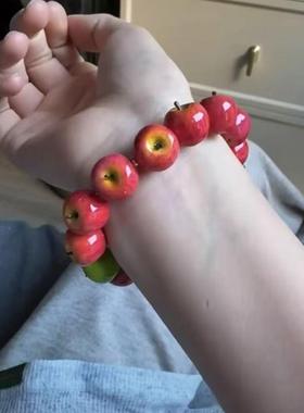 高颜值苹果转运手链好运一路‘链’接水果甜美招财转运红苹果手链