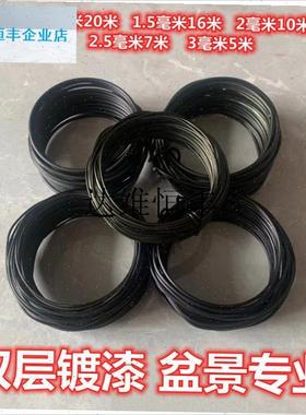 盆景造型用软铝线盆景制作专用蟠扎铝丝扎丝定型铝丝Z线黑铝条园,