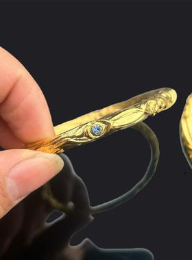 哪吒周边同款乾坤圈手镯简约经典沙金色乾坤圈手环收藏工艺品摆件