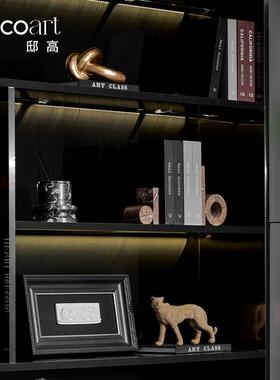 邸高家居入户玄关鞋柜酒柜抽象创意艺术绳编陶瓷炫彩缠绕装饰摆件