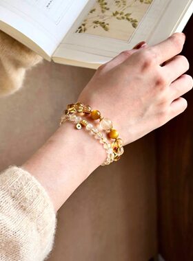 普陀山官方天然黄水晶手串