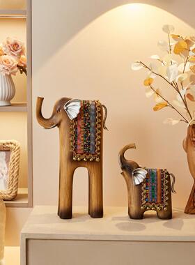 Wabi-Sabi覆古艺术大象装饰品客厅无障碍豪华高端电视柜台顶部入