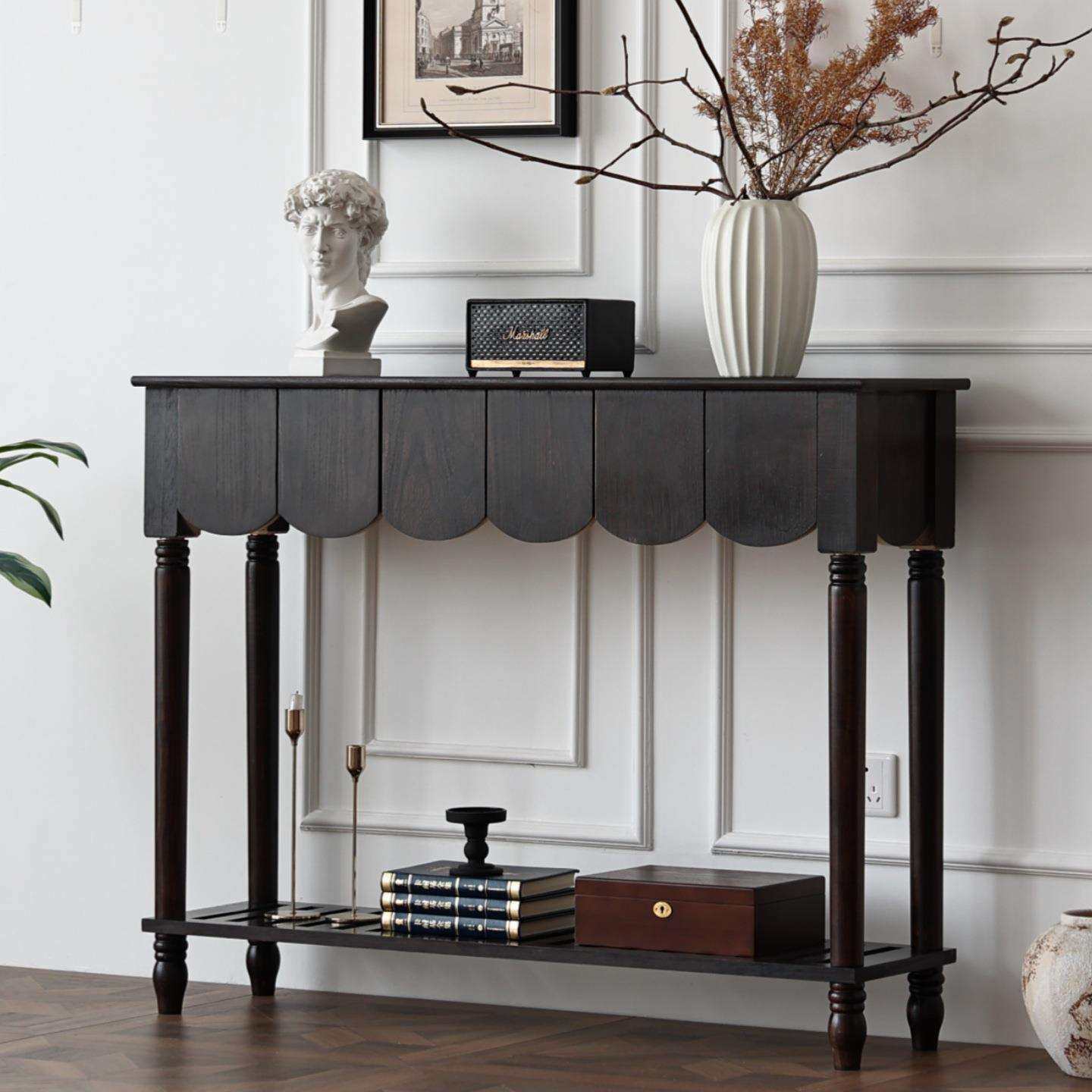 美式复古实木餐边柜茶水柜入户玄关台简约靠墙桌子门厅条案玄dω,淘宝优惠券,粉丝福利购,淘宝优惠卷