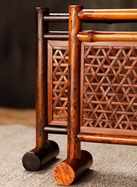 新中式桌面屏风隔断挡板家用小覆古装饰摆件栅栏围栏摄影道具茶室