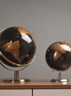 现代轻奢办公室高档地球仪摆件书桌酒柜电视柜书桌客厅书房装饰品
