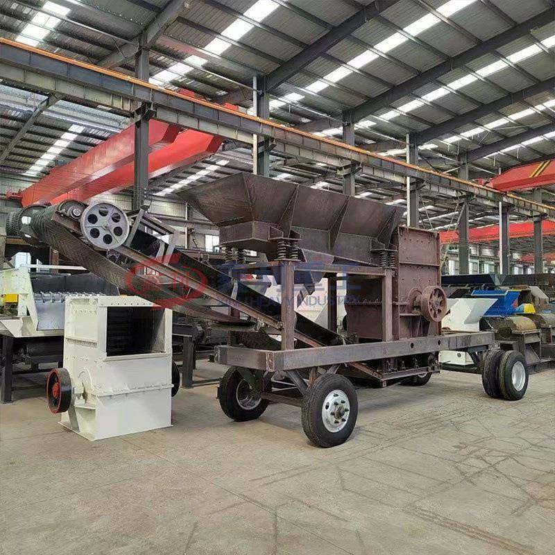 小型移动破碎机鄂式石头粉碎机轮胎式打石子机石英岩锤破制砂,淘宝优惠券,粉丝福利购,淘宝优惠卷