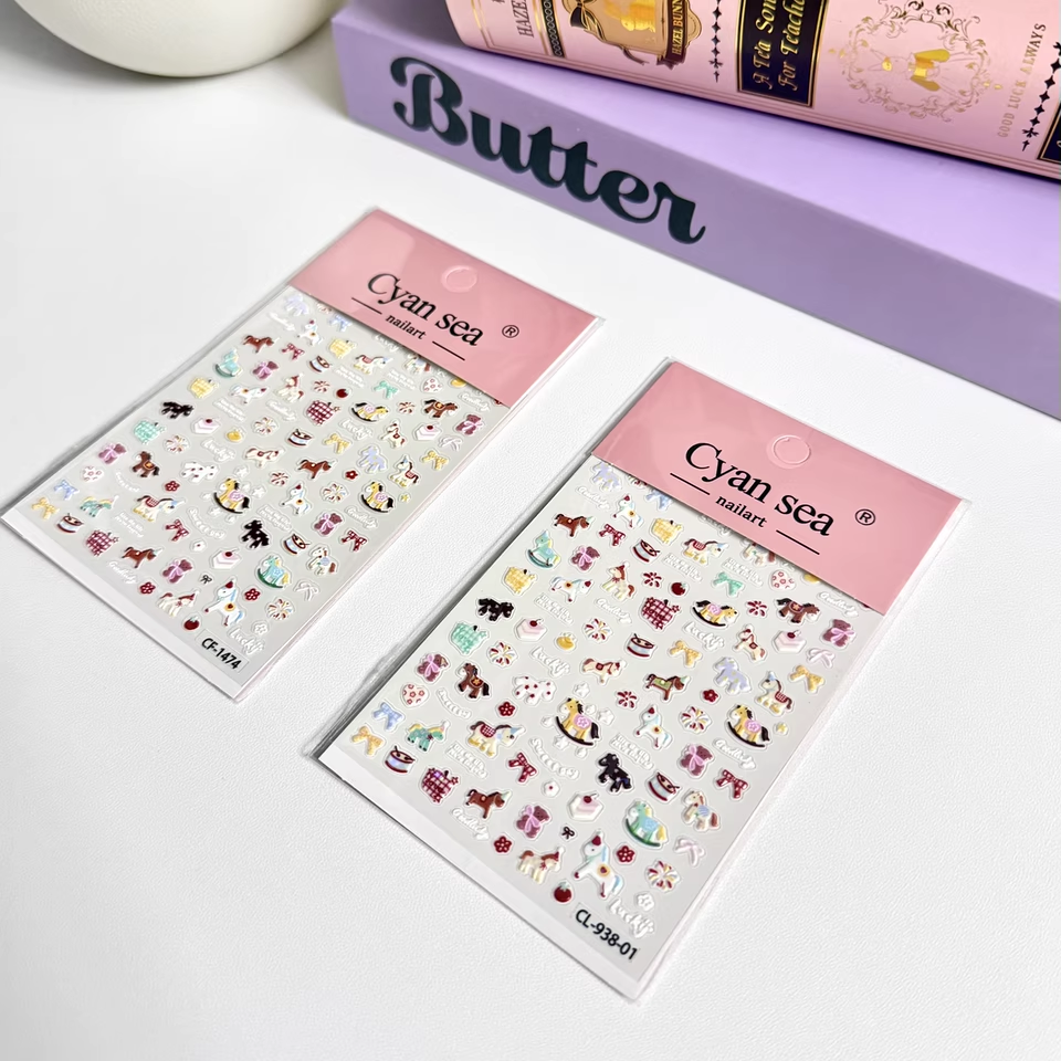 2026新款马年彩色小马浮雕美甲贴纸3d立体可爱diy笔杆水杯ccd装饰,淘宝优惠券,粉丝福利购,淘宝优惠卷