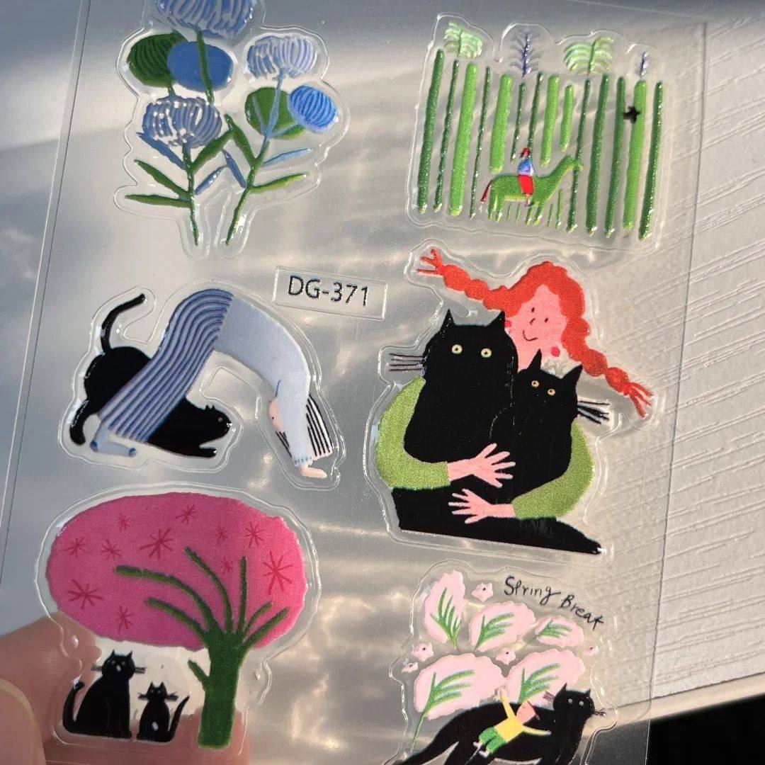 韩系可爱ins风治愈插画果冻贴纸卡通小黑猫diy电脑手机壳装饰贴纸,淘宝优惠券,粉丝福利购,淘宝优惠卷