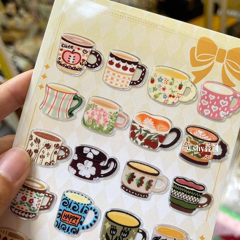 ins秋冬氛围美甲贴纸果冻贴手账装饰diy素材咖啡花花杯元素可爱风,淘宝优惠券,粉丝福利购,淘宝优惠卷