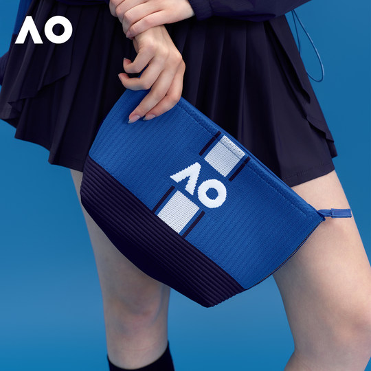 AO澳网单肩包网球周边网球包羽毛球包蓝色托特包运动简约飞织包