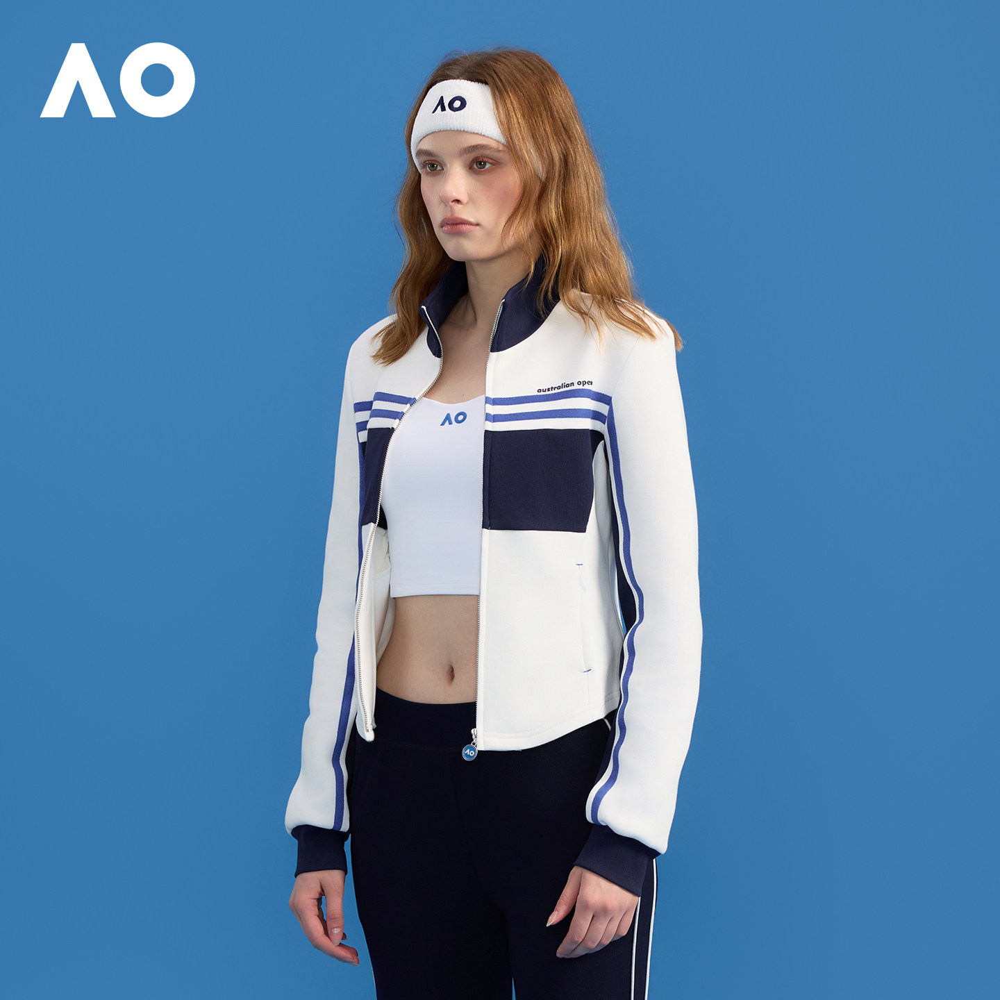 【明星同款】AO澳网运动服休闲运动立领茄克撞色修身新款外套女,淘宝优惠券,粉丝福利购,淘宝优惠卷