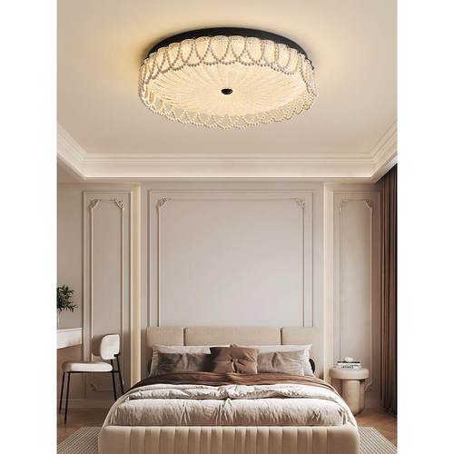 2025新款意式极简圆形卧室吸顶轻奢高级感全光谱护眼无频闪吸顶灯 - 图1