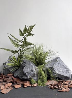 彷真石头绿植泡沫假石头雕塑假山造景拍摄道具橱窗彷生景观石摆件
