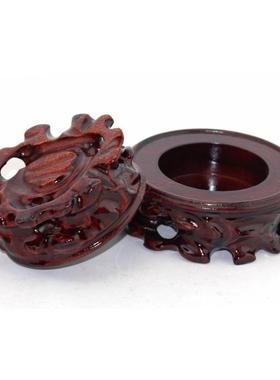 葫芦水晶球底座球形摆件圆球底托工艺品木质整木底座实木球木托