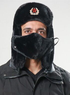 仿兔毛滑雪保暖俄罗斯冬帽户