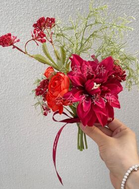 原创设计仿真小花束ins简约清新门牌花墙面装饰民宿软装假花摆设