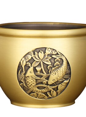 新品黄铜米缸聚财缸百福缸摆件z聚宝盆全黄铜缸铜福缸加盖缸百福