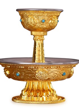 极速藏式尼泊尔工艺鎏金法器八吉祥摆件供奉护法杯U供水杯上供下