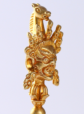 极速惠尔美黄铜铸造实心马头明王金刚H降魔杵金刚橛护法小号摆件