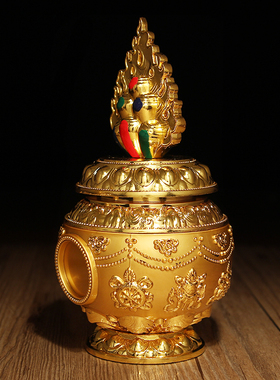 极速惠尔美八吉祥双色合金铸z造黄财神如意宝瓶净瓶摆件大小号