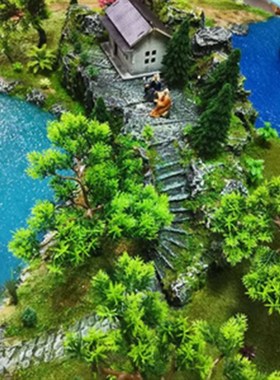 定制酒店饭店餐桌大型场景拍摄道具橱窗装饰圆桌摆件沙盘造景模