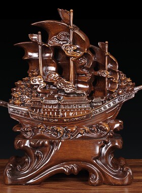 一帆风顺船帆船摆件客厅酒柜装饰乔迁新居办公室饭店开业工艺礼品