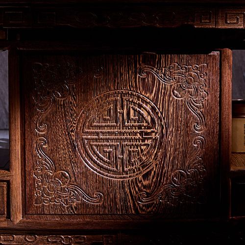 王木匠 鸡翅木茶台腰型茶桌 功夫茶几组合 实木红木中式明清古典 - 图1